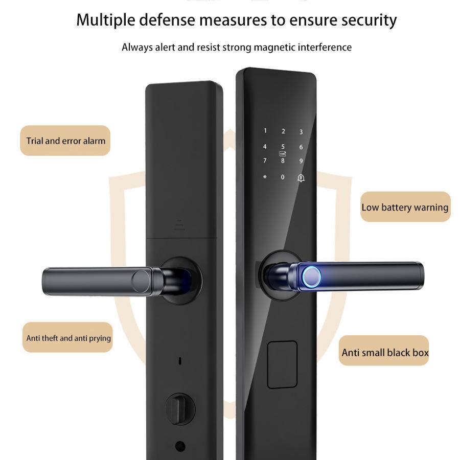 Multiple defense measures to ensure security  
Always alert and resist strong magnetic interference  

- Trial and error alarm  
- Low battery warning  
- Anti theft and anti prying  
- Anti small black box
