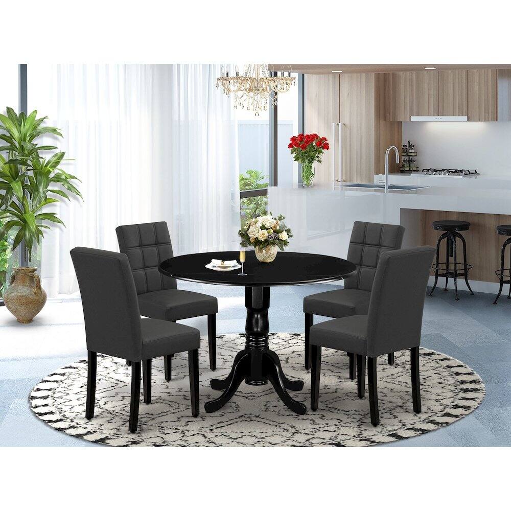 Alt View 9. East West Furniture - 5 Piece Kitchen Table Set - Black.