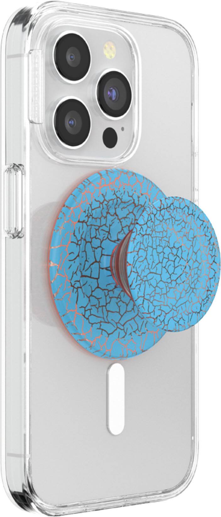 Left. PopSockets - MagSafe PopGrip Universal Magnetic Grip & Stand with Adapter Ring for Cell Phones - Crackle Denali Printed.