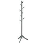 Front. Costway - Costway Wooden Coat Rack Stand Entryway Hall Tree 2 Adjustable Height w/ 8 Hooks - Gray.