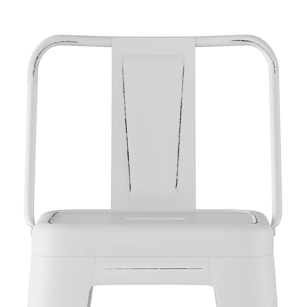 Alt View 13. Simpli Home - Rayne 30 inch Metal Bar Stool (Set of 2) - Distressed White.