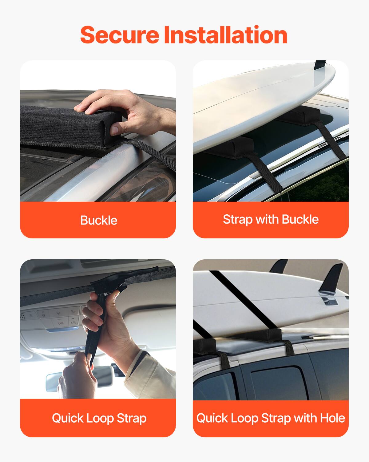 Secure Installation

- Buckle
- Strap with Buckle
- Quick Loop Strap
- Quick Loop Strap with Hole