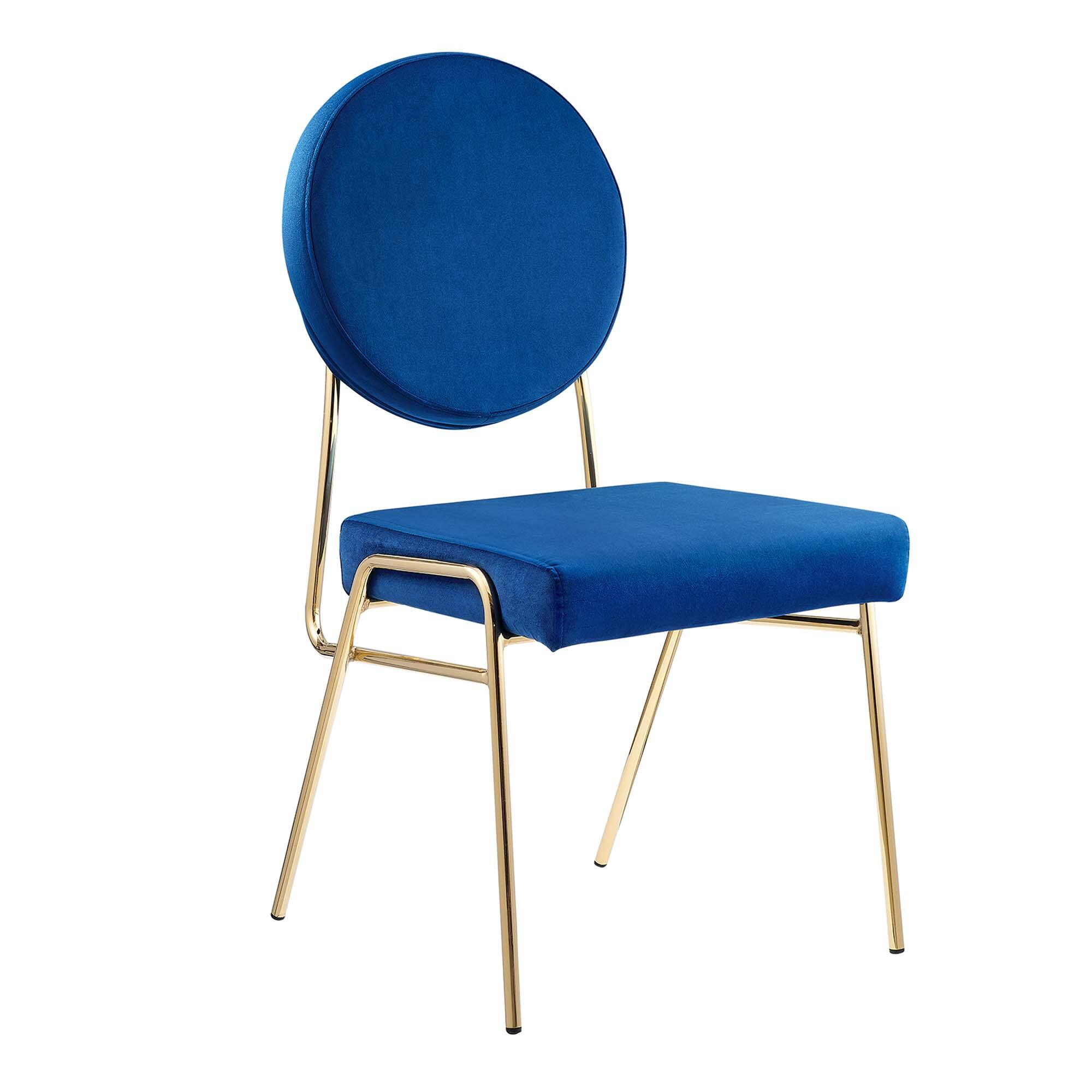 Angle. Modway - Craft Performance Velvet Dining Side Chair by Modway - Gold Navy.