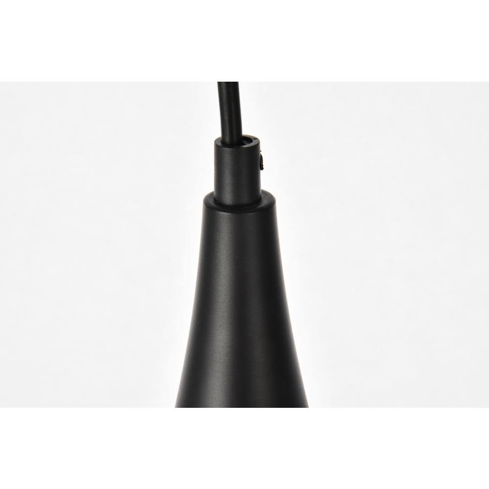 Left. Living District - Nora Collection Pendant D6in H11.5in Lt:1 Black finish - Black.