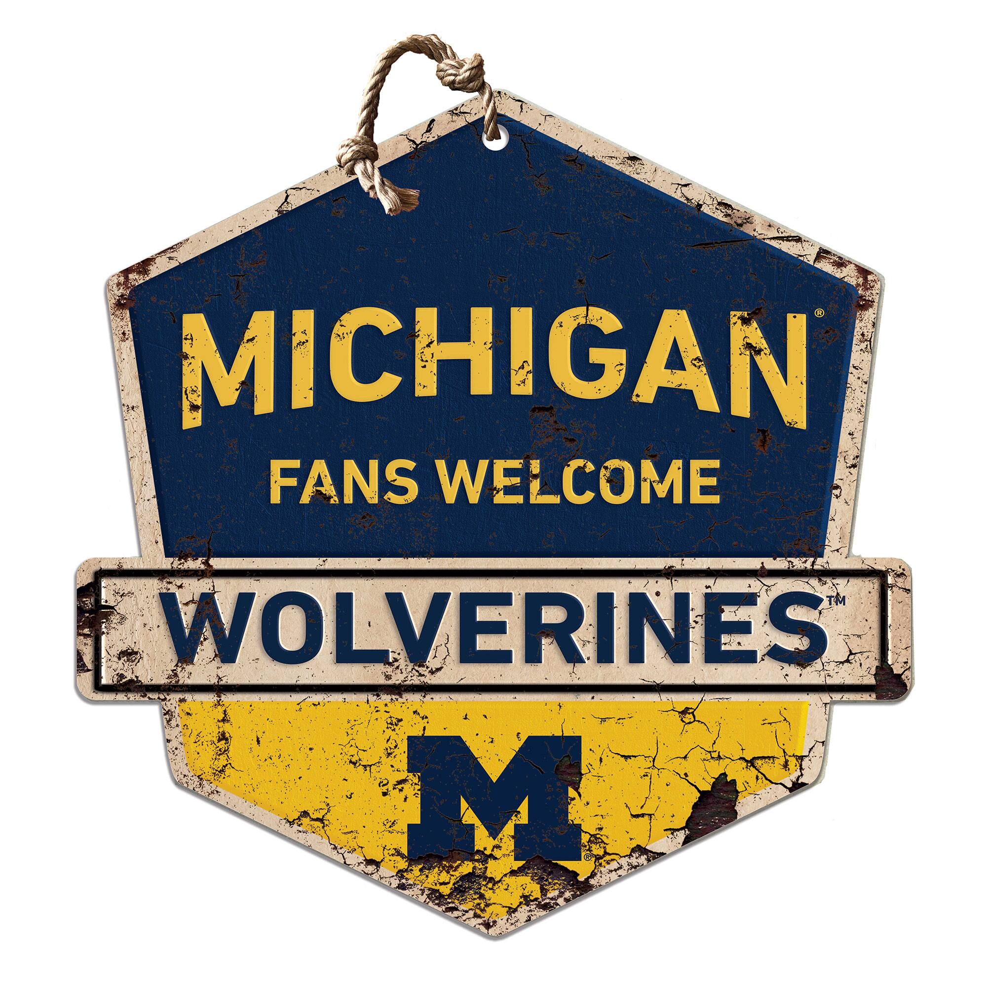 Michigan Wolverines Fans Welcome Sign