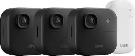 Blink - Outdoor 2K+ Wireless Smart Security Camera, 2K video, Two-way audio w/ noise cancellation, Smart detection - 3CAM - Black