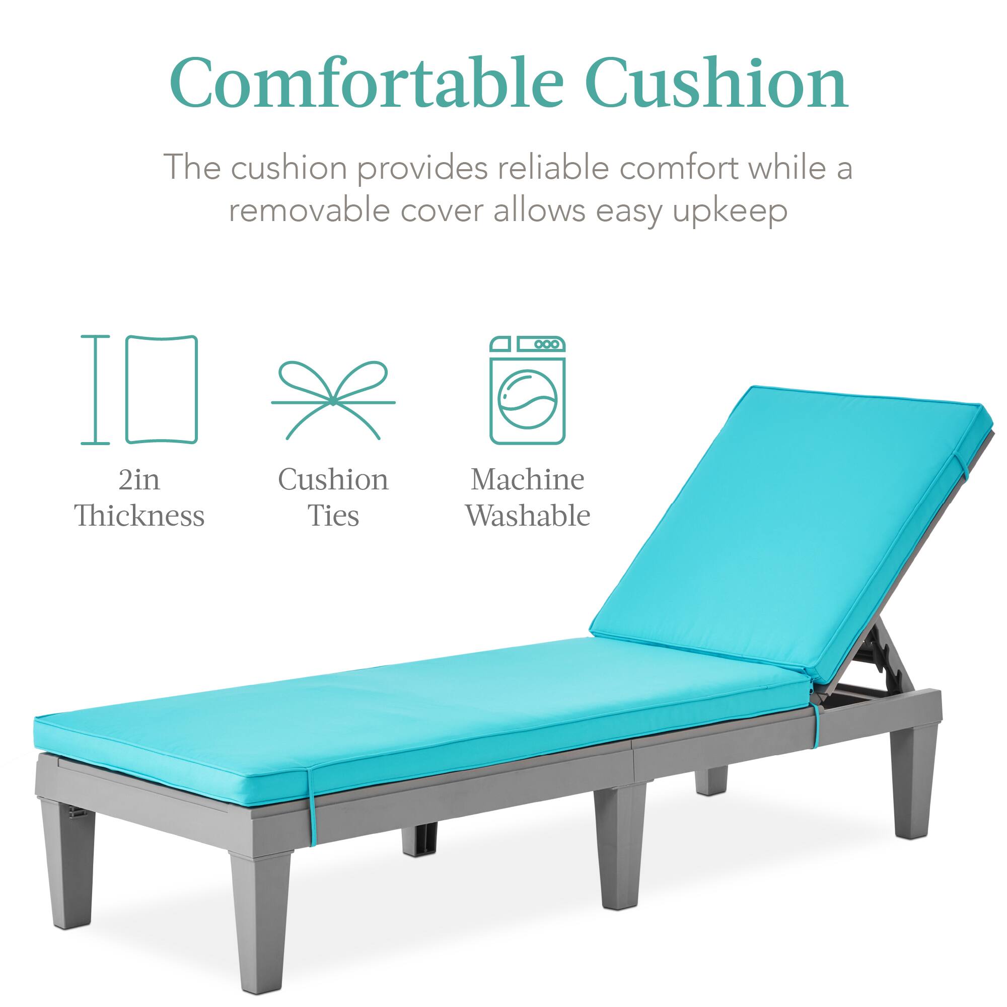 Comfortable Cushion

The cushion provides reliable comfort while a removable cover allows easy upkeep

2in Thickness  
Cushion Ties  
Machine Washable