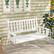 Alt View 1. Costway - 3-Person Wooden Outdoor Porch Swing Heavy Duty Patio Hanging Bench Chair - White.