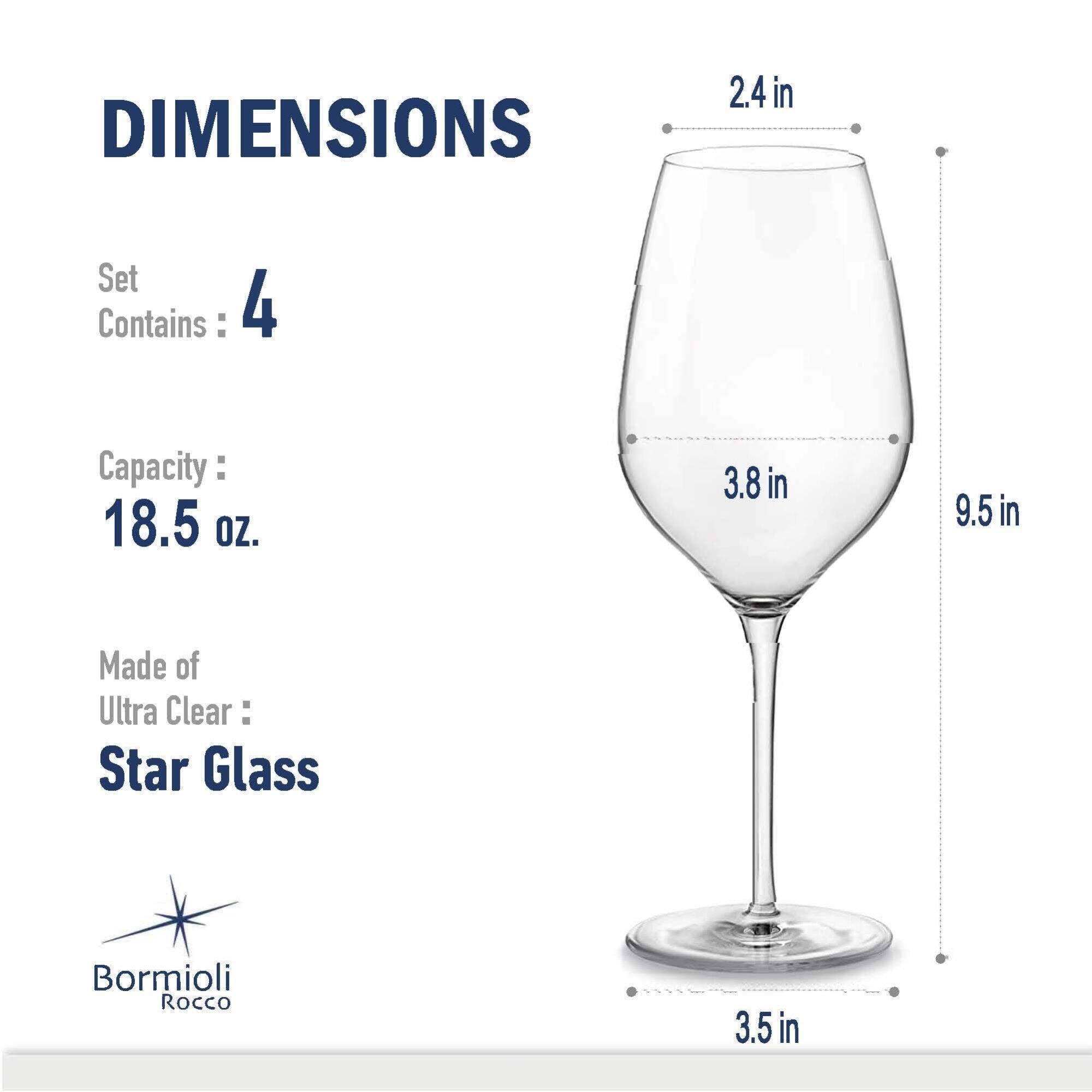 DIMENSIONS

Set Contains: 4

Capacity: 18.5 OZ.

Made of Ultra Clear: Star Glass

Bormioli Rocco

2.4 in

3.8 in

9.5 in

3.5 in