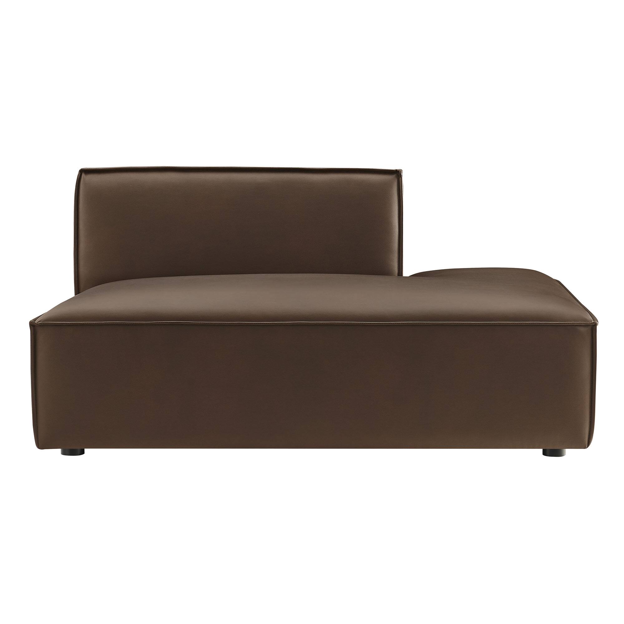 Alt View 5. Modway - Restore Vegan Leather Right-Facing Armless Modular Chaise by Modway - Espresso.
