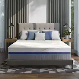 Boyd Sleep - 16" izone Adjustable Smart Bed - Lumbar Support Air Chambers and Customizable Firmness – Gellux Cooling Latex - Gray