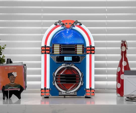 Victor Audio - Victor BROADWAY Desktop Bluetooth Jukebox - Blue