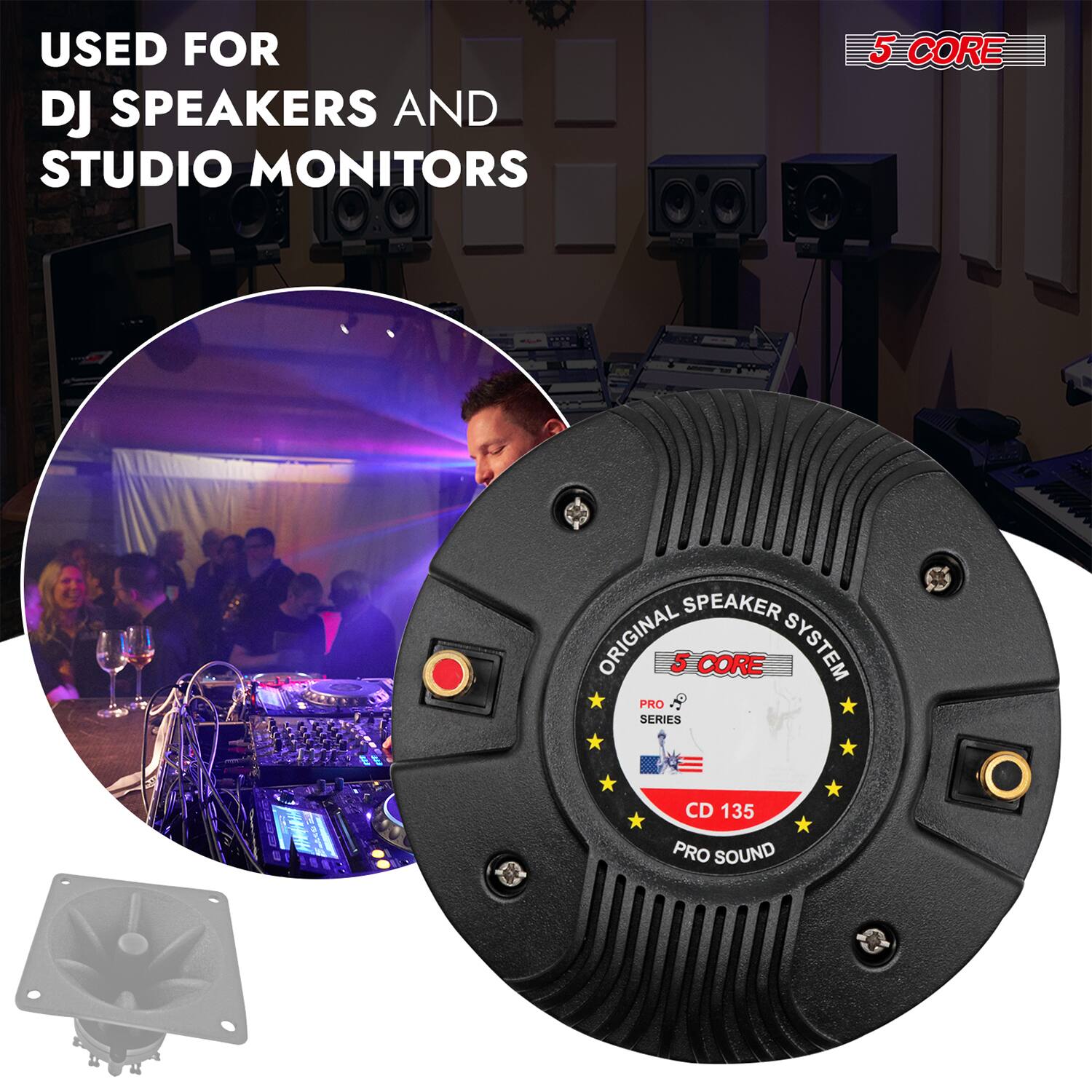 USED FOR DJ SPEAKERS AND STUDIO MONITORS

5 CORE SPEAKER

ORIGINAL SPEAKER SYSTEM

PRO SERIES

CD 135

PRO SOUND
