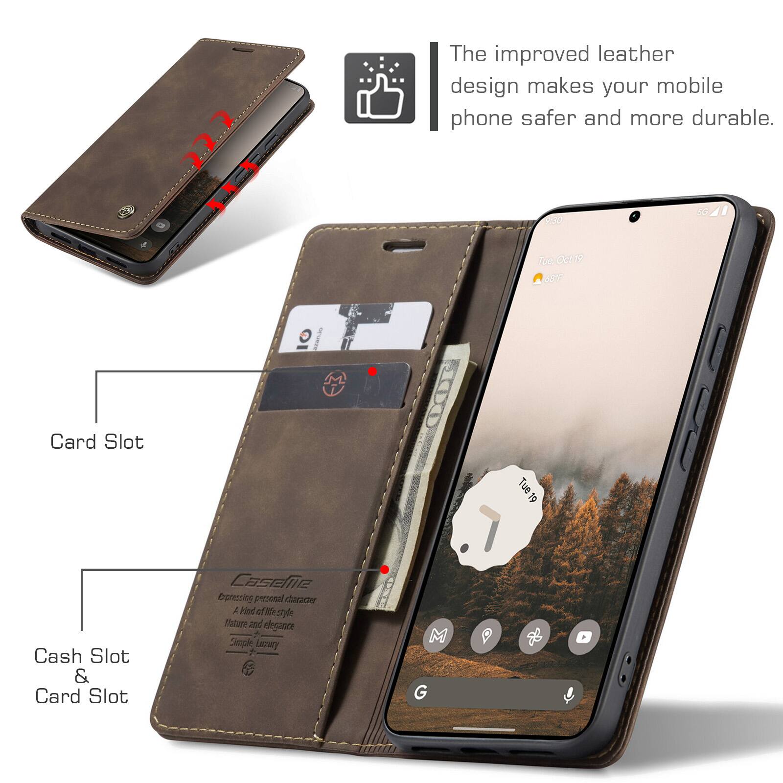 The improved leather design makes your mobile phone safer and more durable.

9:30
5G
Tue, Oct 19 68F

Card Slot

Cash Slot & Card Slot

Casemee
Expressing personal character
A kind of life style
Mature and elegant
Simple Luxury