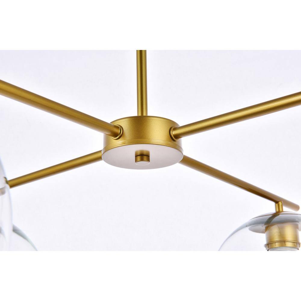 Alt View 2. Living District - Opus 4 lights brass pendant - Brass And Clear.