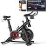 MERACH - Exercise Bike with RPM Game Mode & Silent Belt Drive, 300lb Capacity, LED Monitor & Tablet Holder, Comfort Seat - Black
