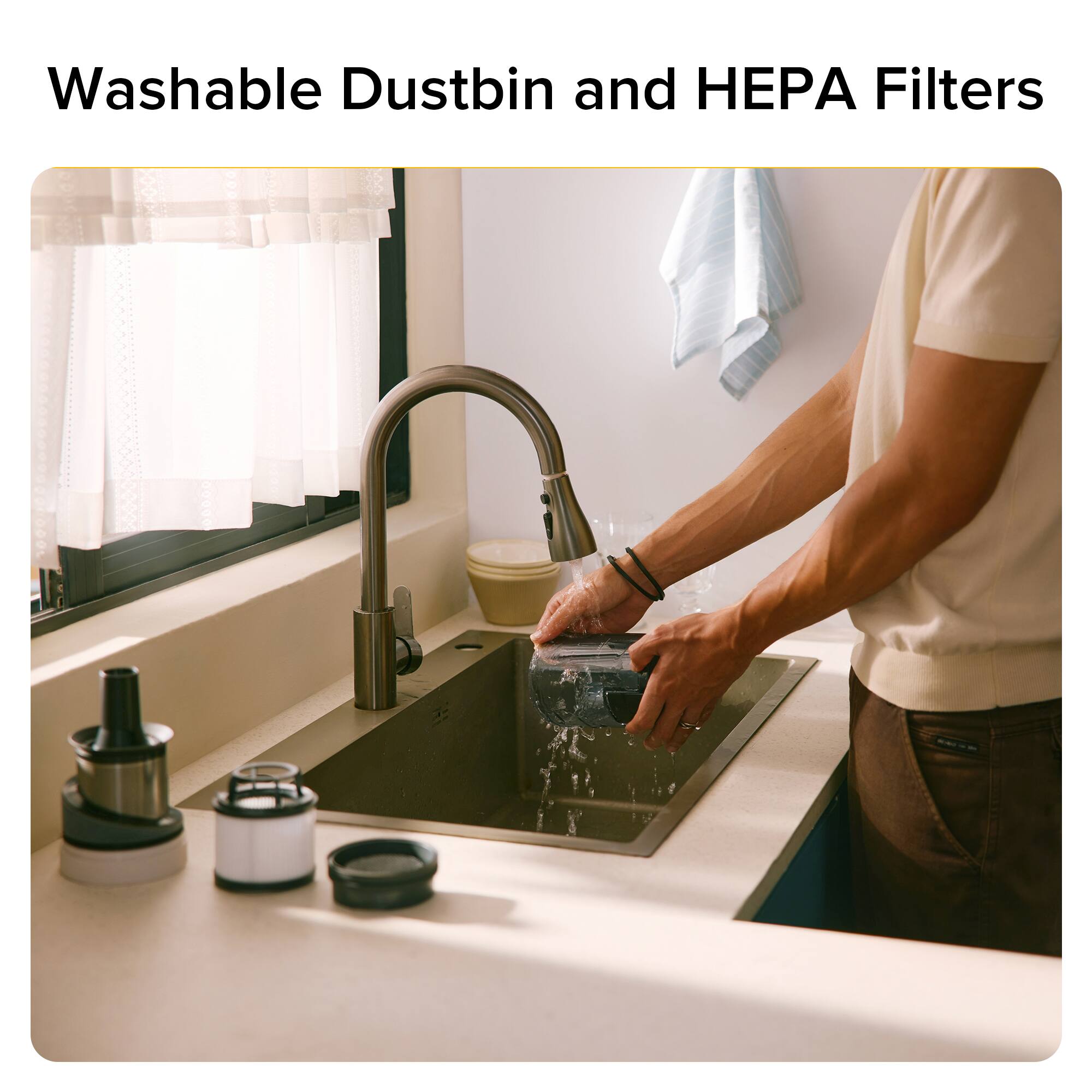 Washable Dustbin and HEPA Filters