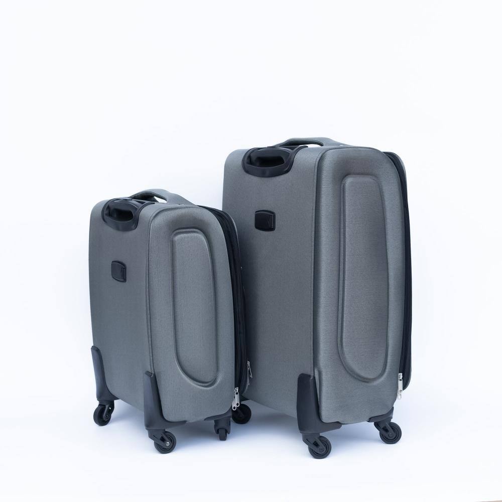 Alt View 1. BreeBe - Two-piece suitcase suitcase set Oxford trolley case without password lock universal wheel - Gray.
