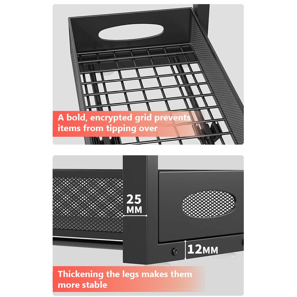 A bold, encrypted grid prevents items from tipping over

Thickening the legs makes them more stable

25 MM

12 MM