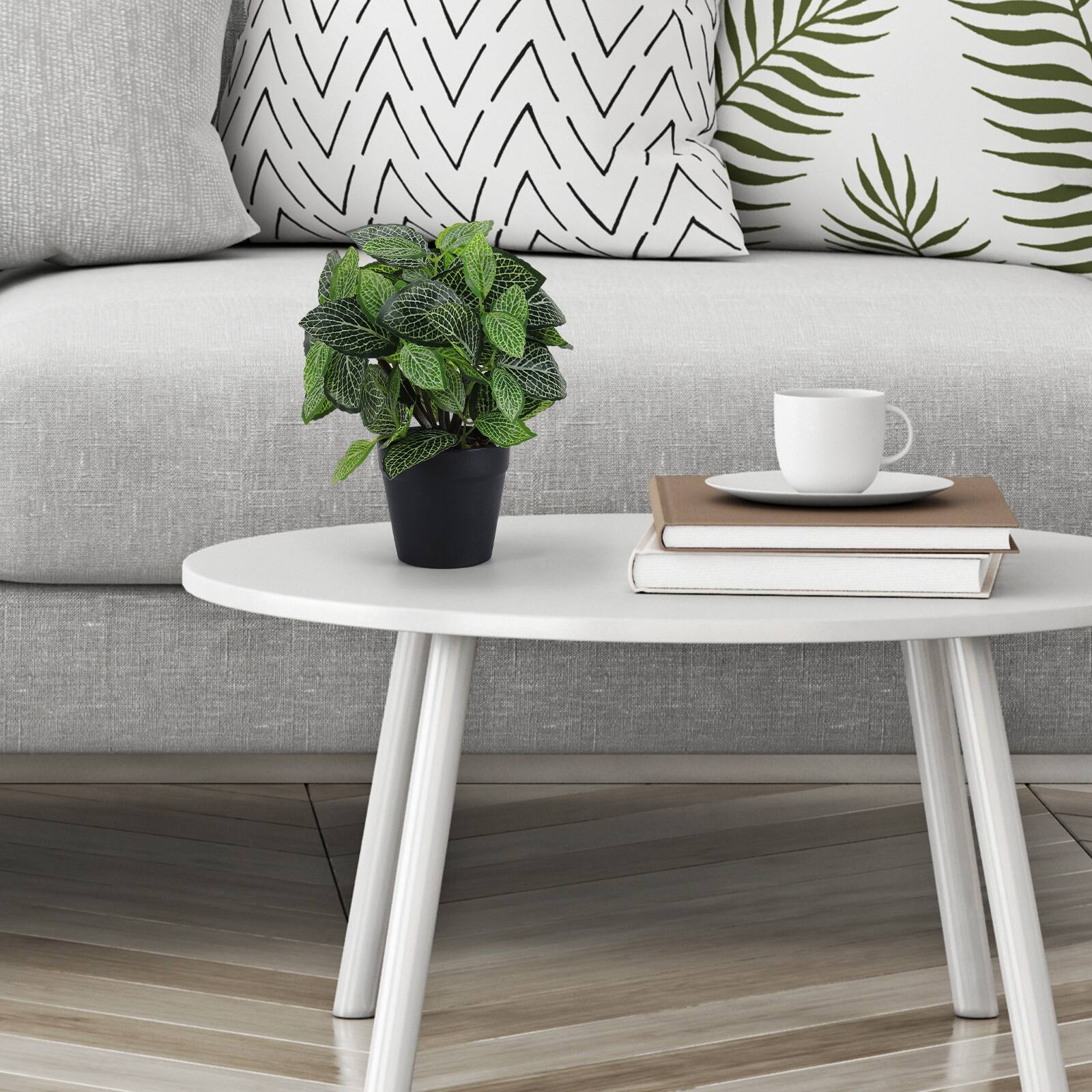 Left. Oumilen - Decor for Plants Fake Green Plant Long-Lasting Artificial Plant for Room and Office.