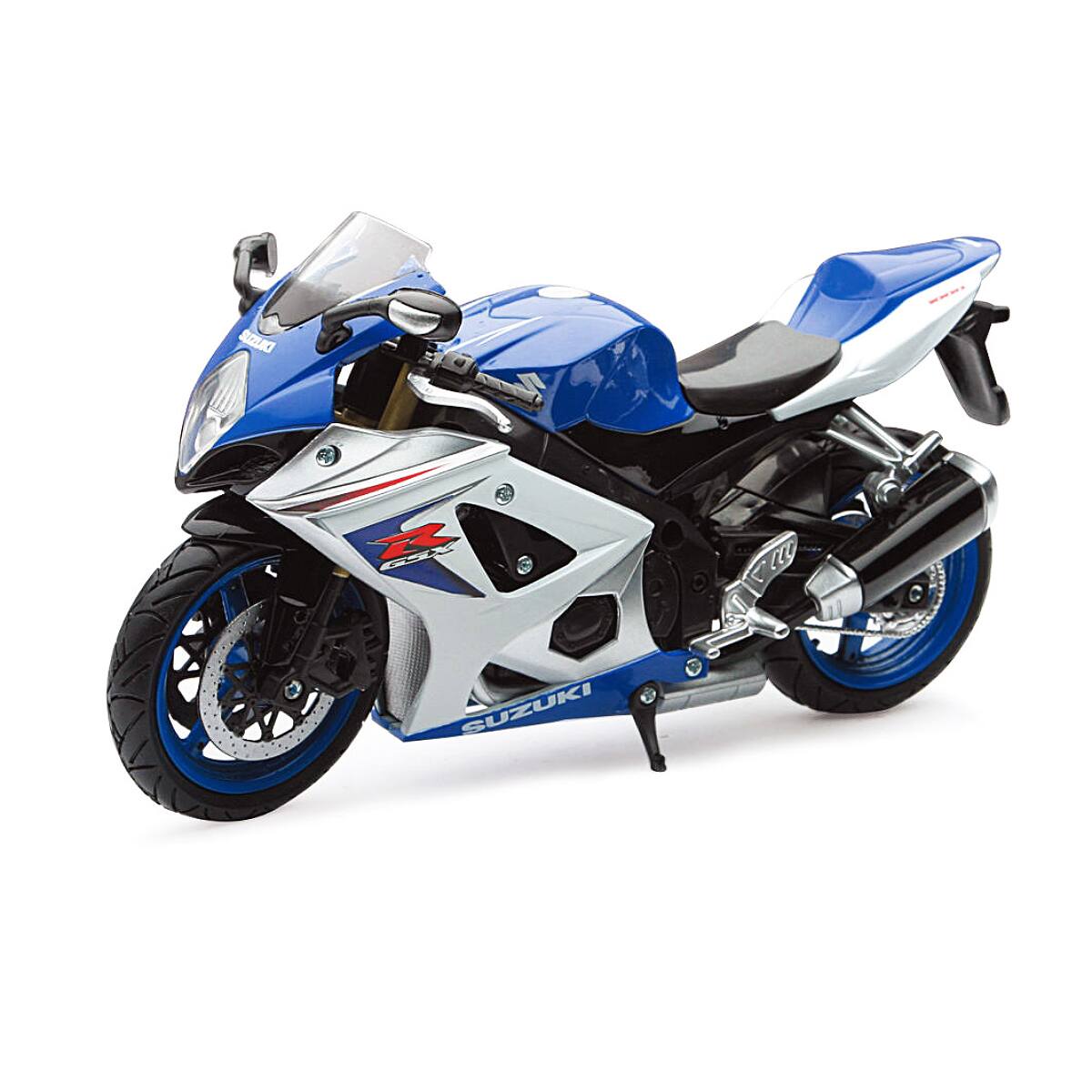 Angle. New Ray - 2008 Suzuki GSX-R1000 Blue Bike Motorcycle 1/12 by New Ray - Blue.