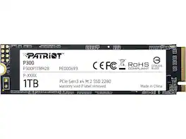 Patriot - P300 M.2 2280 1TB PCIe Gen3 x4, NVMe 1.3 Internal Solid State Drive (SSD) P300P1TBM28