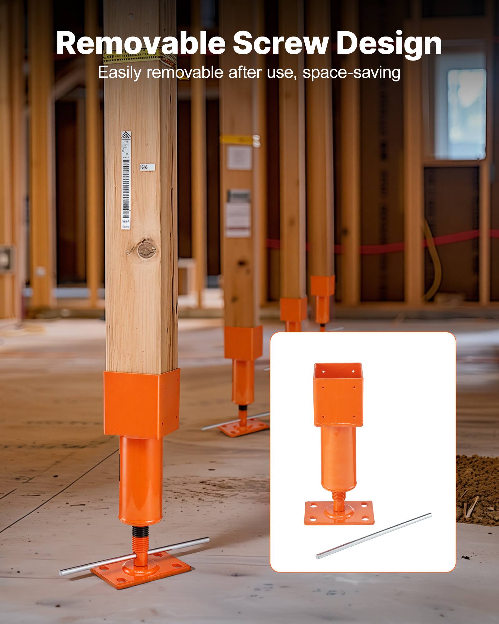 Removable Screw Design  
Easily removable after use, space-saving