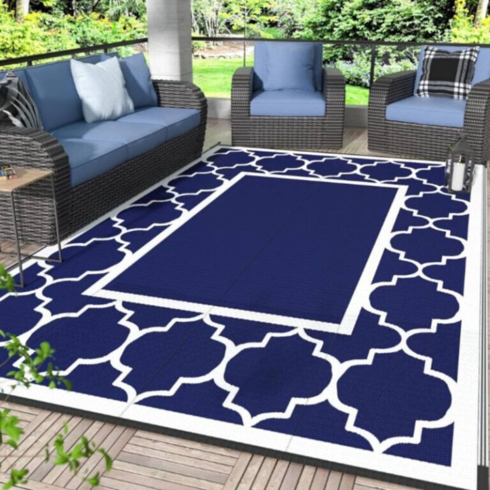 Front. Comfort Essence - FOLDABLE DECORATIVE OUTDOOR RUG - Blue.