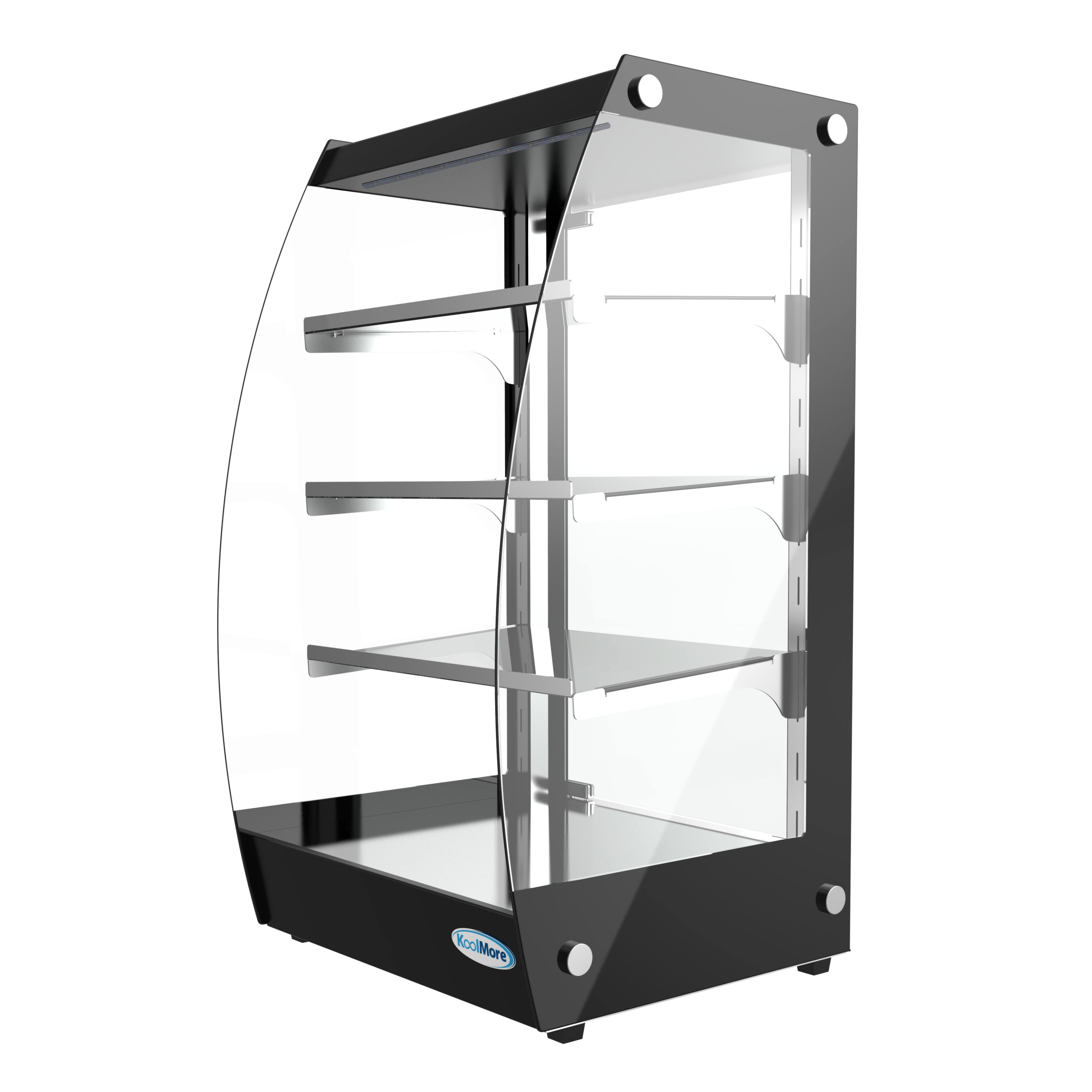 Alt View 4. Koolmore - 16 in. Commercial Glass Bakery Display Case, Open Front Pastry Case with LED Lighting and Rear Door, 2.7 cu. ft. - Black.