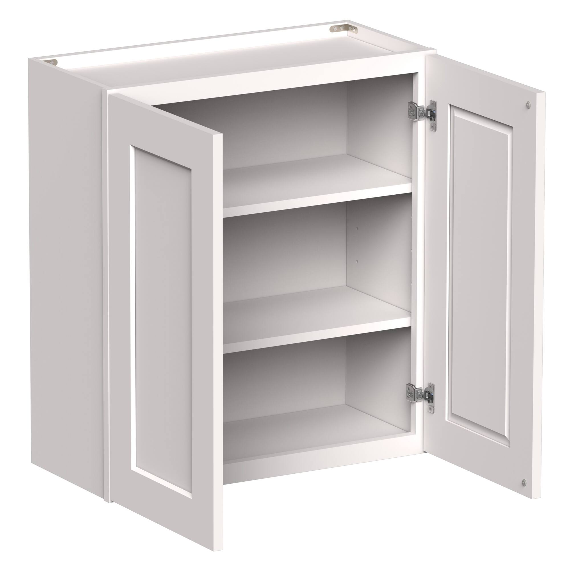 Angle. Boyel Living - 27-in W x 30-in H x 12-in D Shaker RTA Kitchen Wall Cabinet with Soft-Close - White Shaker.