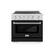 Front. ZLINE - 36 in. Wide 5 Elements 5.2 Cu.Ft. Paramount Freestanding Induction Range with Electric Oven in Satin Steel w/ Black Door - Matte Black.