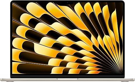 Front. Apple - MacBook Air 15-inch Laptop - M3 chip Built for Apple Intelligence - 16GB Memory - 512GB SSD - Starlight.