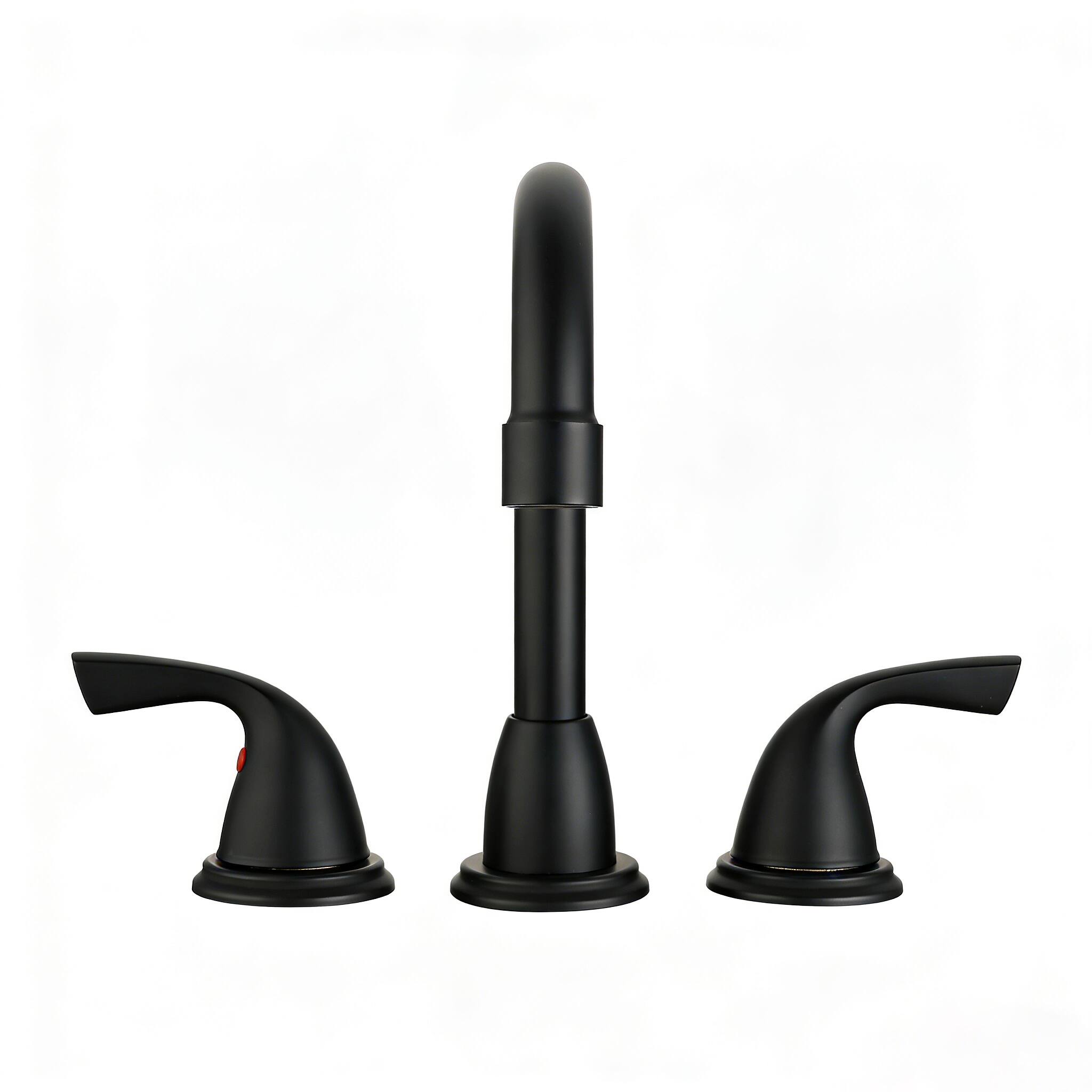 Back. Bothwa Home - Bothwa Home Bathroom Faucet For bathroom Sink  With Two Handles And Supply Lines - Matt black.