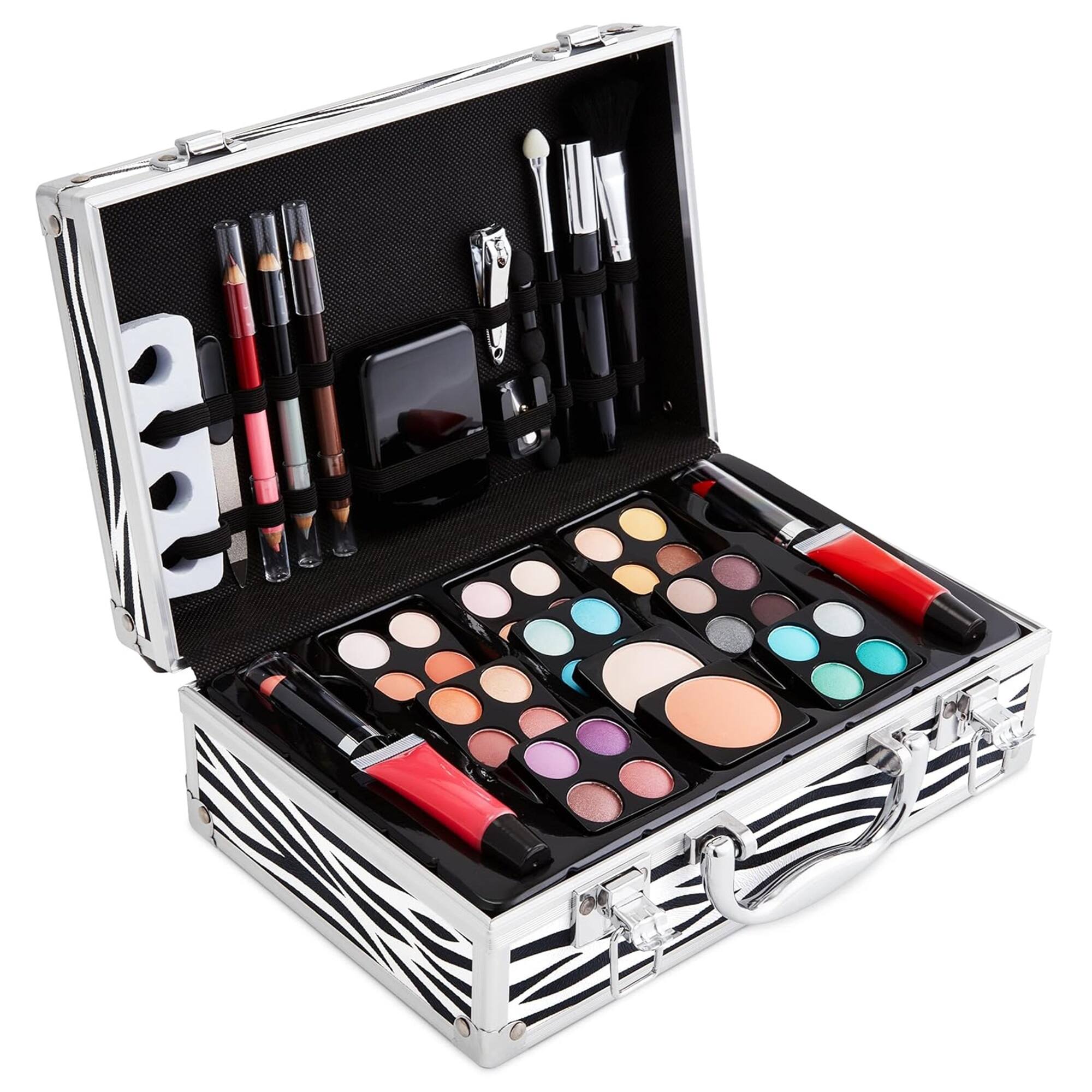 Vokai - Makeup Kit Set, 79-Piece Makeup Set with Case and Carrying Handle - White Zebra