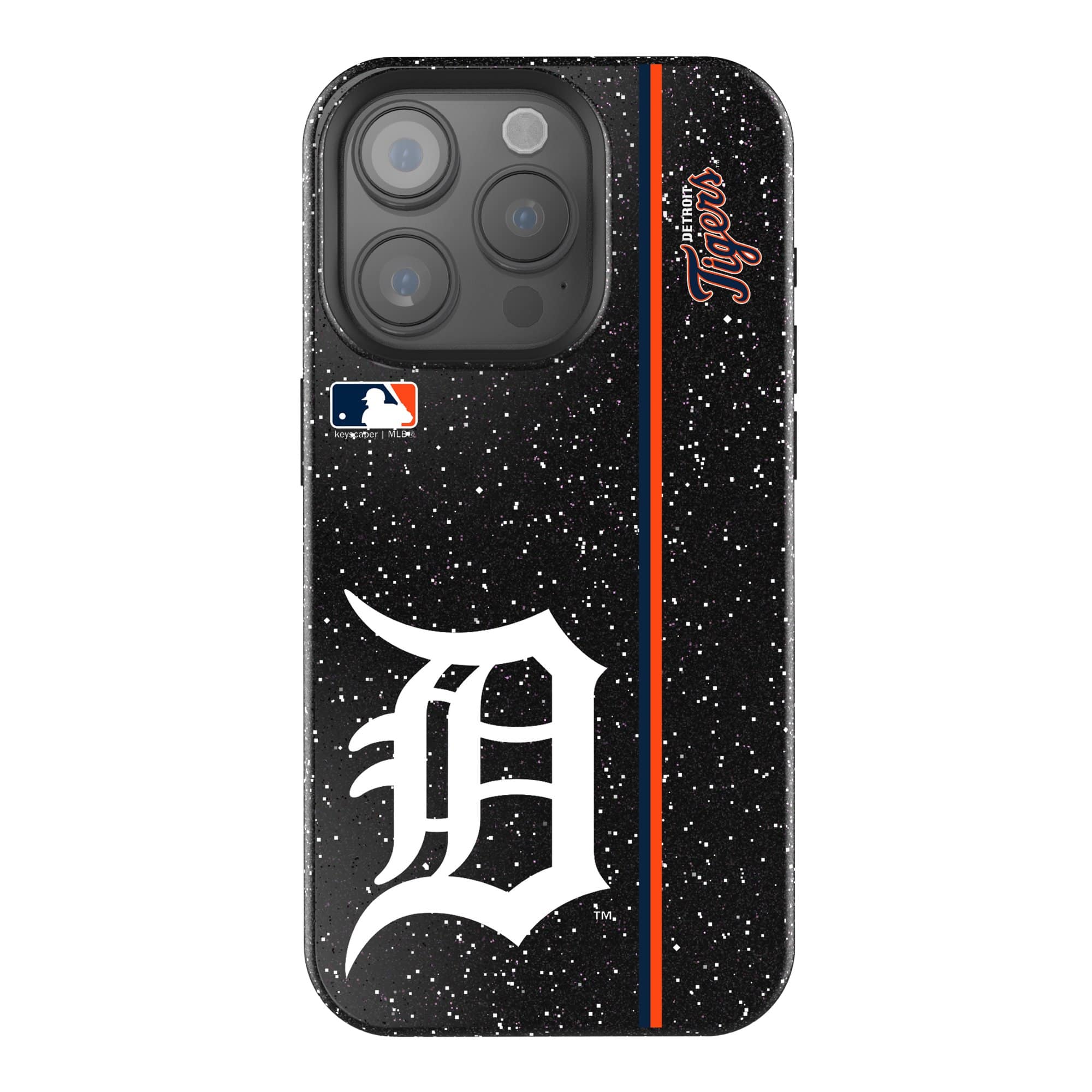 Keyscaper - MLB - Detroit Tigers iPhone Bling Case - 15 Pro Max - Black