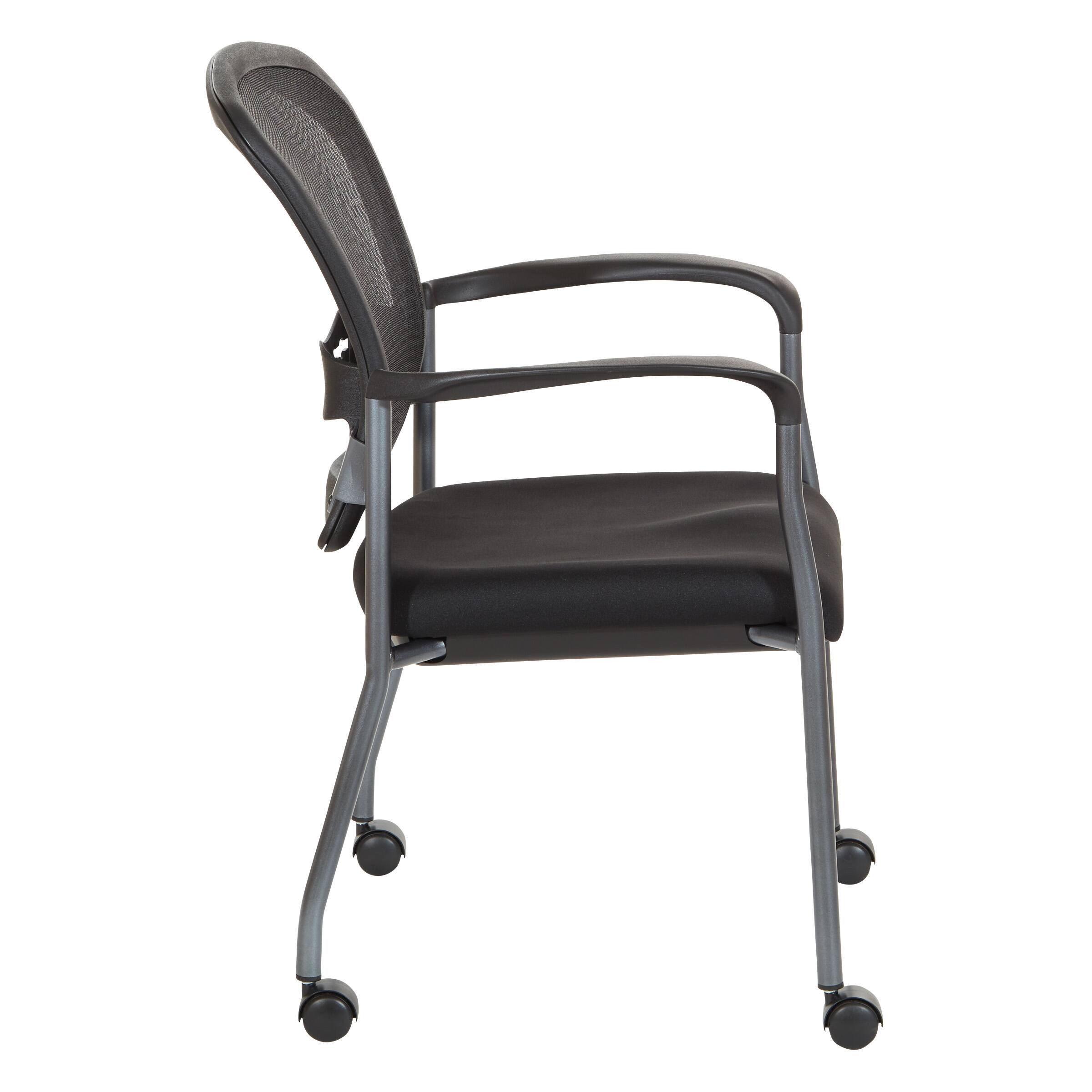 Left. Office Star Products - Titanium Visitors Chair with Arms - Coal.