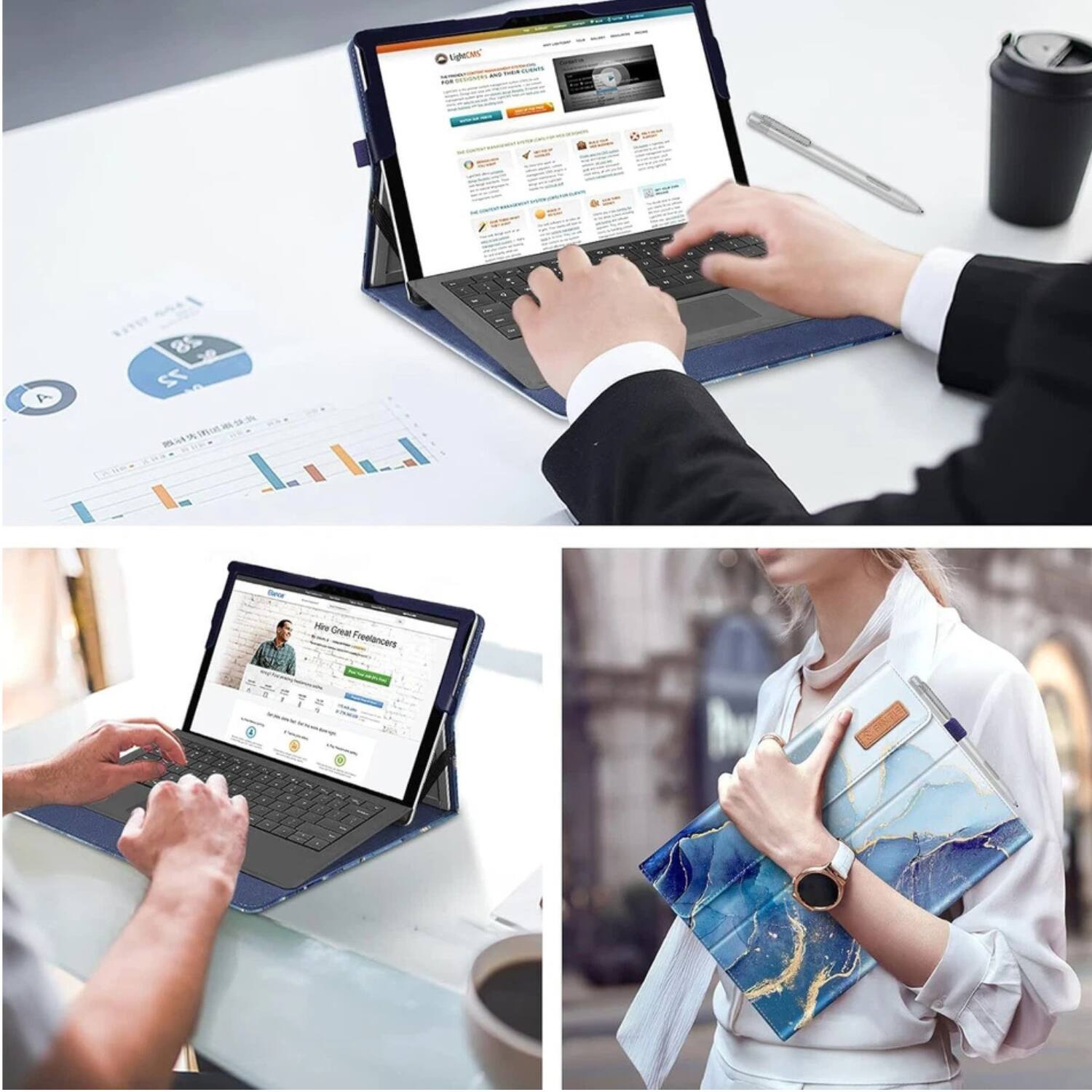 Sure, here is the corrected and grouped text from the image:

**Top Left:**
- "How Great Freelancers"
- "88% ST 2.8"

**Top Right:**
- "How Great Freelancers"
- "Freelance"
- "Freelance"
- "Freelance"
- "Freelance"

**Bottom Left:**
- "How Great Freelancers"
- "Freelance"
- "Freelance"
- "Freelance"

**Bottom Right:**
- (No text visible)