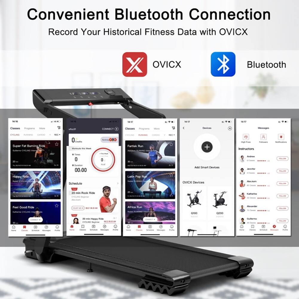 Convenient Bluetooth Connection  
Record Your Historical Fitness Data with OVICX  

OVICX  
Bluetooth  

Classes Programs More  
CONNECT Classes Programs More Devices Messages  

Super Fat Burning Ride - 0  
Credne EHOLING mAee  
Fartick Run - C +  
Instructors A 0 0  
Androw Happy Rude 00:00  
Schedule Latin Pop Run  
Add Smart Devices  
OVICX Devices Alec.kom - 20 min Rock Ride  
Feel Good Ride  
CVL Africa Run GRO0 0200 - 2 - Hp Ride CILLNG