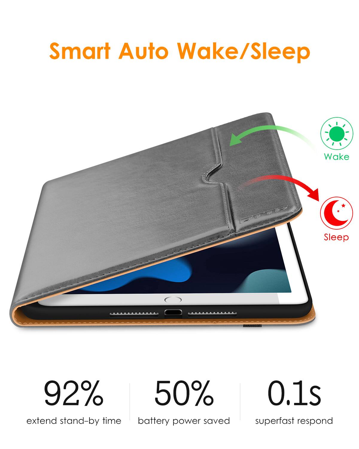 Smart Auto Wake/Sleep

- 92% extend stand-by time
- 50% battery power saved
- 0.1s superfast respond

Wake
Sleep