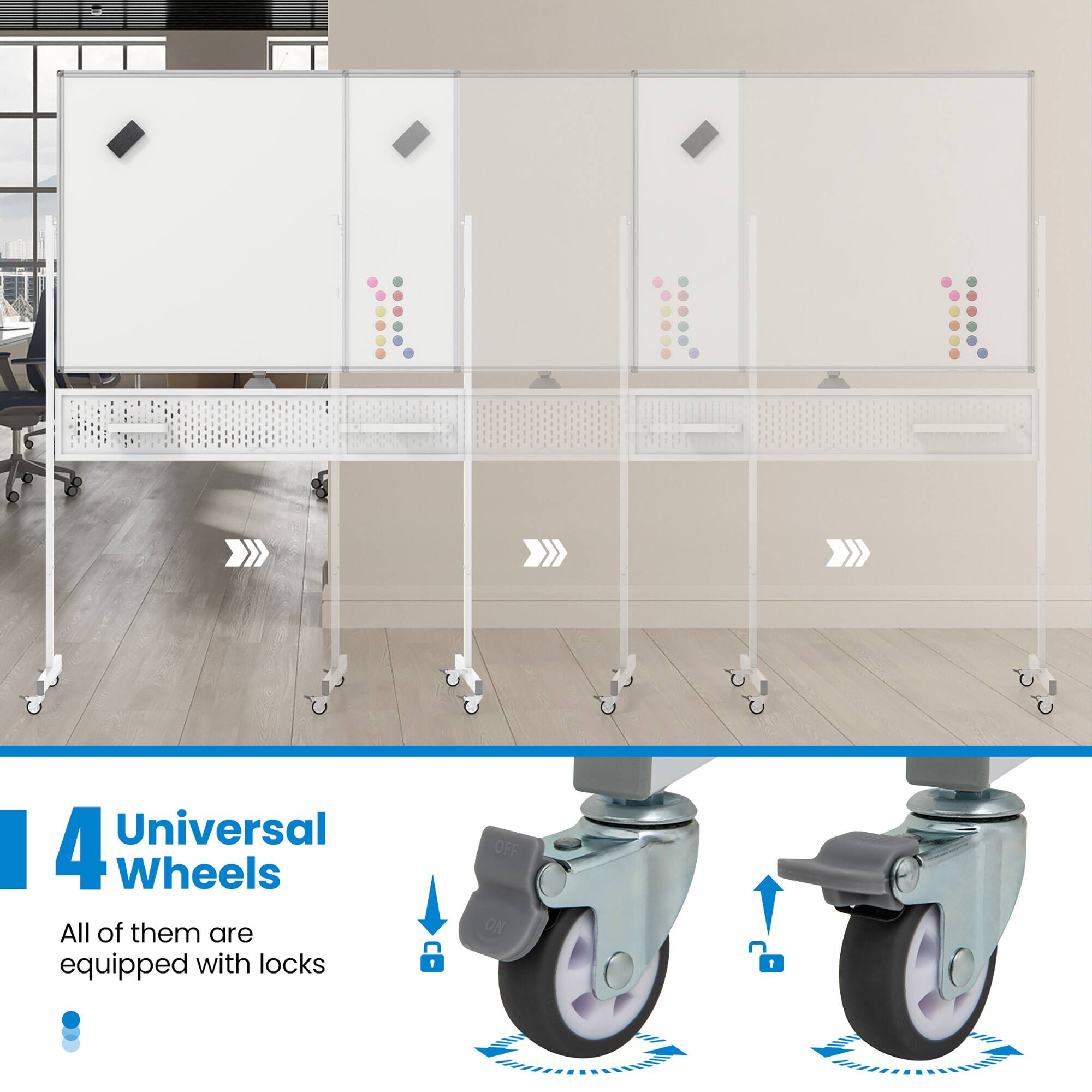 Universal 4 Wheels  
All of them are equipped with locks  
1 OFF ON 1