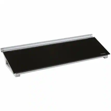 Front. Quartet - Quartet Glass Dry Erase Desktop Computer Pad 6" x 18" Black Glass Surface Rectangle Horizontal Desktop - Silver.