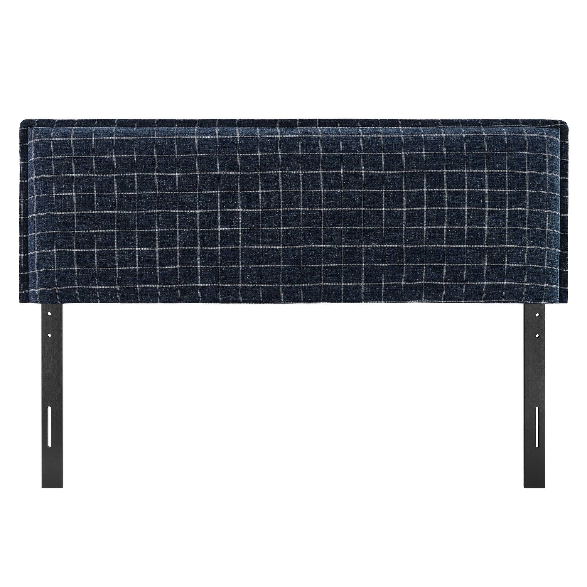Alt View 2. Modway - Camille Checkered Linen Blend Headboard by Modway - Denim Windowpane Check.