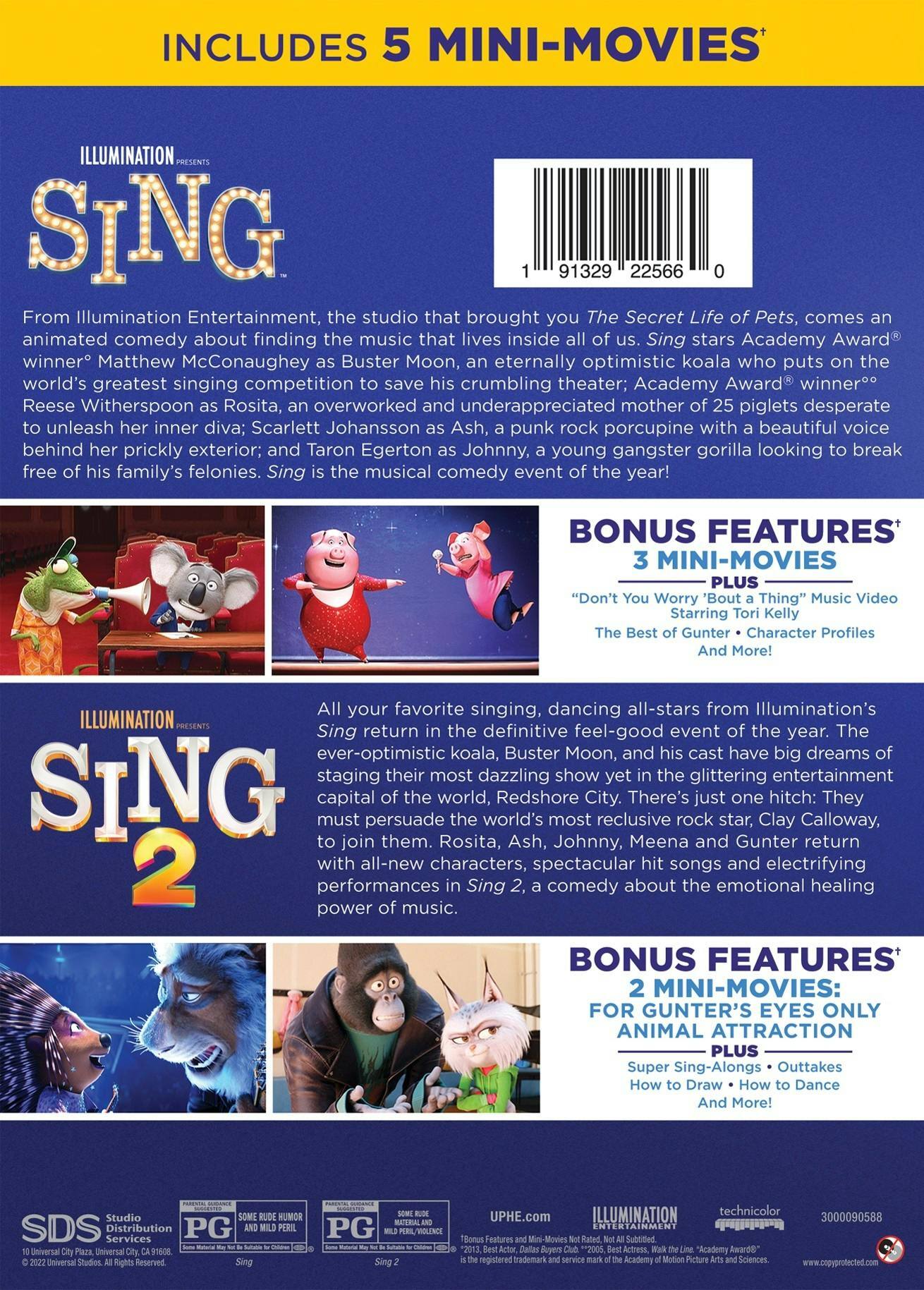 Sing/Sing 2 (DVD New Box Art) [DVD] [Standard] - Best Buy