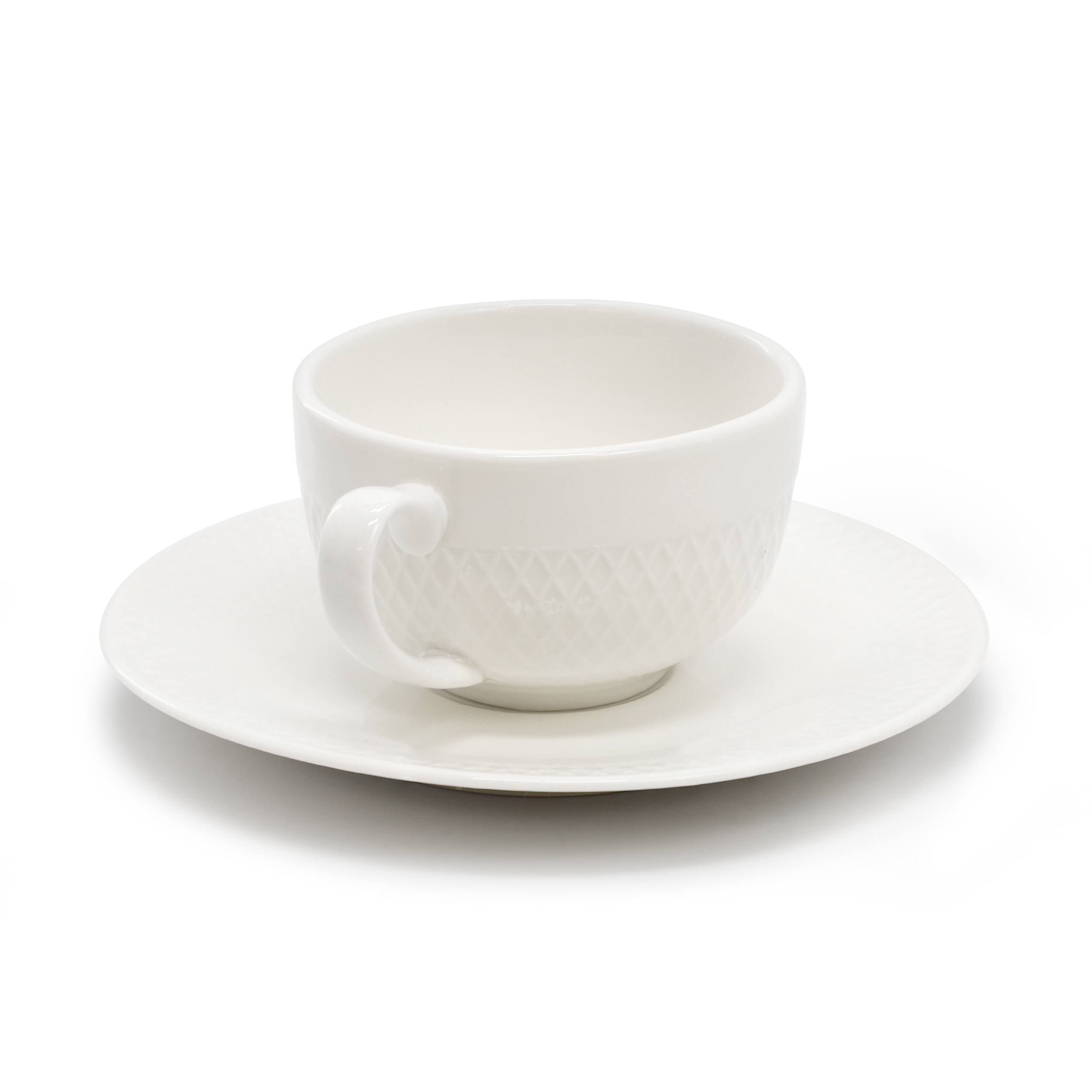Alt View 1. Elama - Elama Luna 12 Piece 3 Ounce Porcelain Espresso Cup Set in White with Saucers - White.