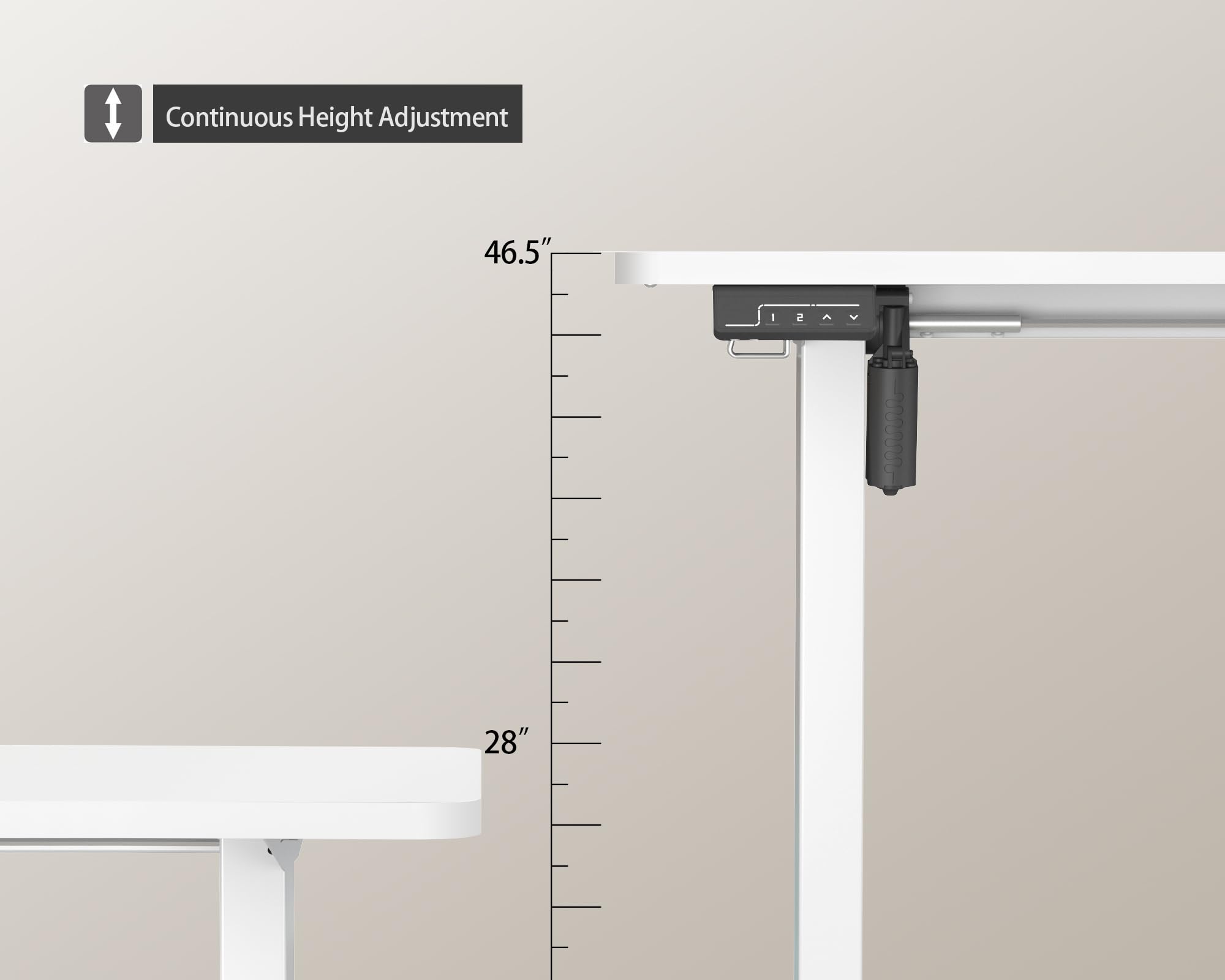 Continuous Height Adjustment  
46.5"  
28"