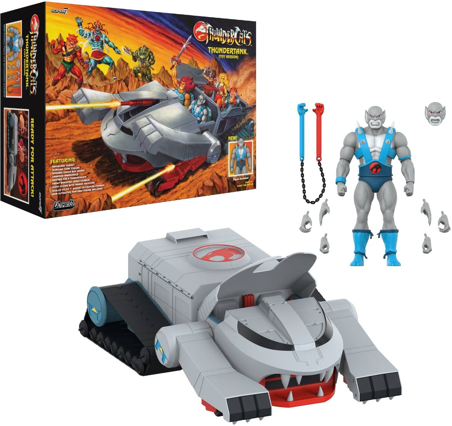 ThunderCats - ULTIMATES! - Thundertank with Panthro Vehicle & Action Figure - COLLECTIBLES