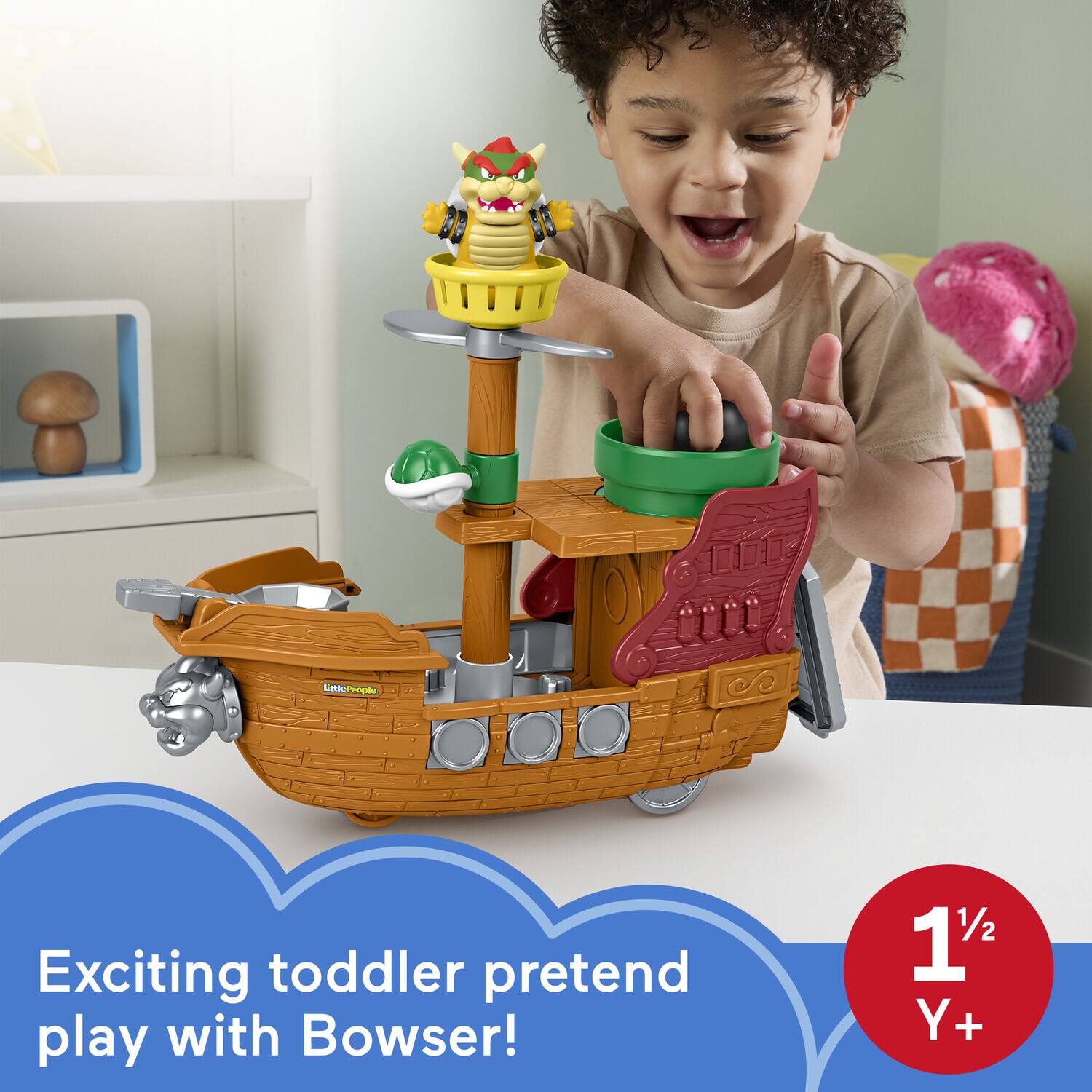 Exciting toddler pretend play with Bowser!  
1½ Y+