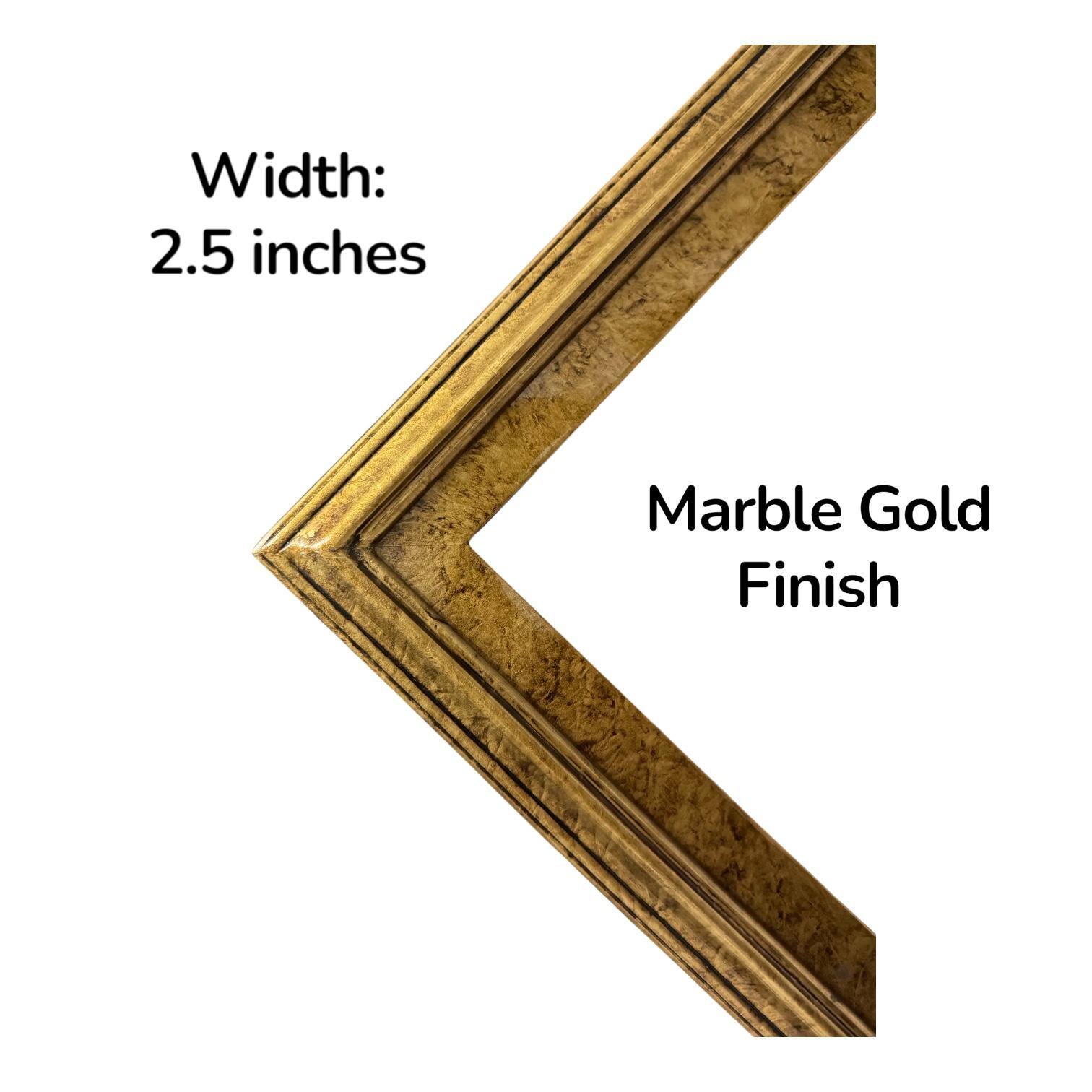 Width: 2.5 inches  
Marble Gold Finish