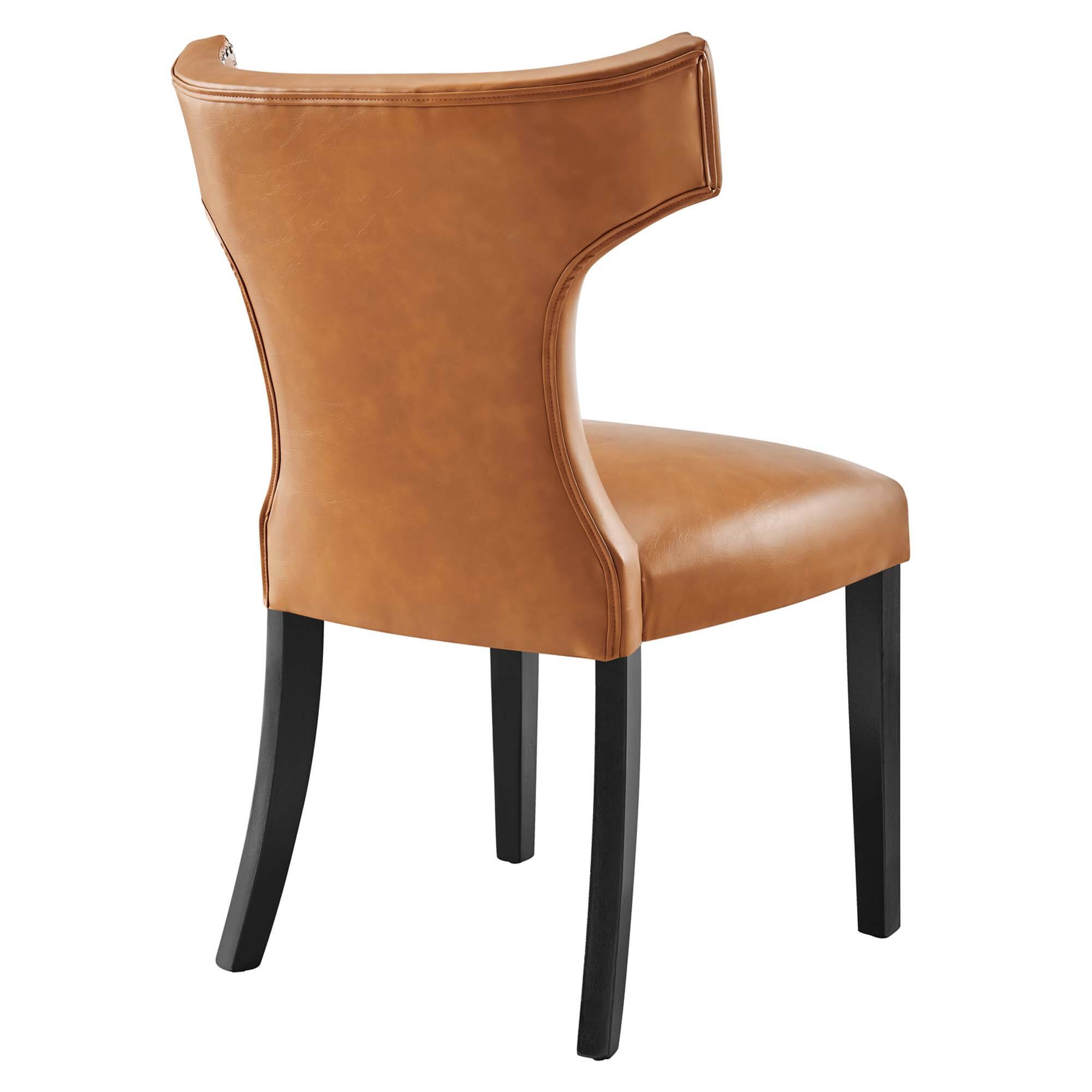 Back. Modway - Curve Vegan Leather Dining Chair by Modway - Brown.