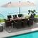 Alt View 1. Costway - 11 PCS Patio Dining Set with 15ft Double-Sided Patio Umbrella (Base Included) - Mix Brown + Beige.